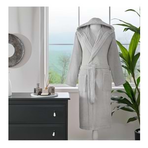 Özdilek Tek Bornoz Şalyaka Kapşonlu-Woven Gri (XXL Beden)