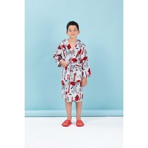 Özdilek Lisanslı Kapüşonlu Çocuk Bornozu 11/12 Yaş-Spiderman Wall Gri