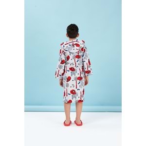 Özdilek Lisanslı Kapüşonlu Çocuk Bornozu 11/12 Yaş-Spiderman Wall Gri