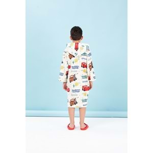 Özdilek Lisanslı Kapüşonlu Çocuk Bornozu 11/12 Yaş-Cars Springs Krem