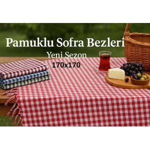 Pöti Kare Sofra Örtüsü, Masa Örtüsü Saçaklı (170x170)