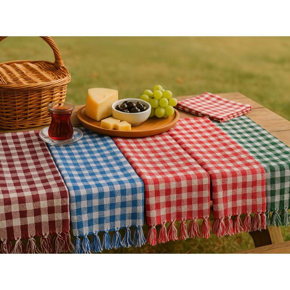 Pöti Kare Sofra Örtüsü, Masa Örtüsü Saçaklı (170x170)