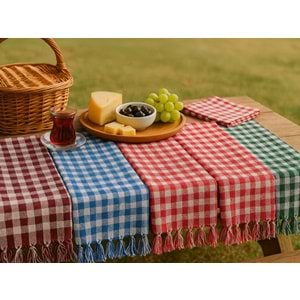 Pöti Kare Sofra Örtüsü, Masa Örtüsü Saçaklı (170x170)
