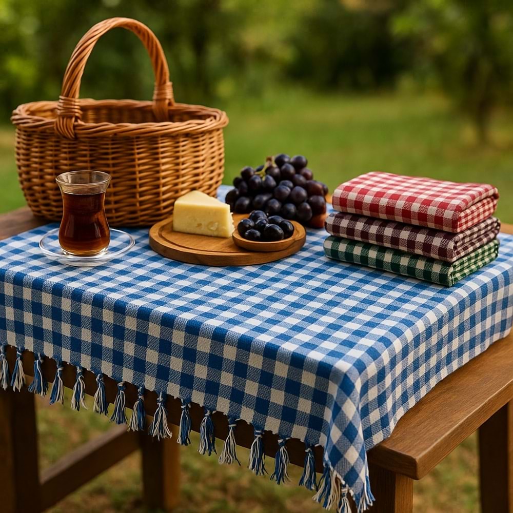 Pöti Kare Sofra Örtüsü, Masa Örtüsü Saçaklı (170x170)