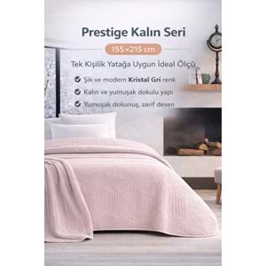 Özdilek Prestige Kalın Embos Tek Kişilik Battaniye (155x220)-Kristal Gri Yeni (Pembemsi)