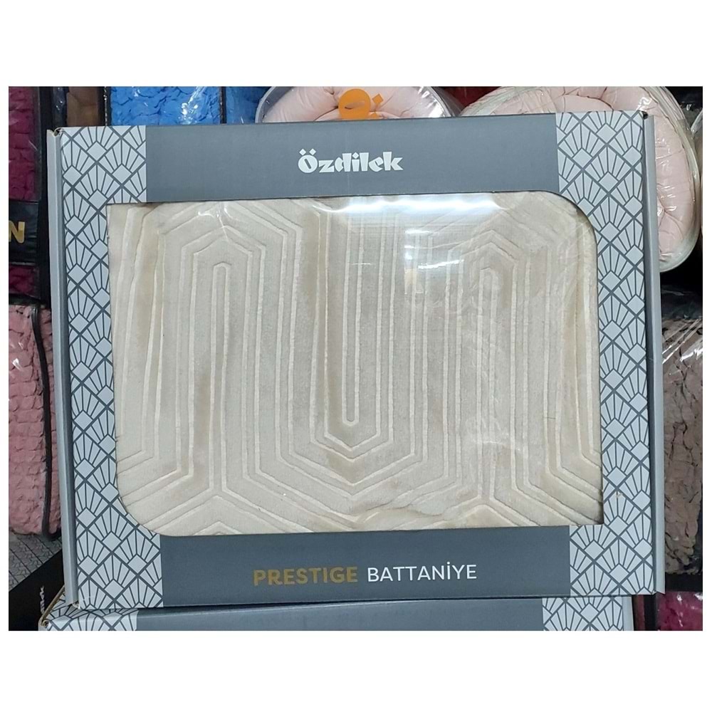 Özdilek Prestige Kalın Embos Çift Kişilik Battaniye (220x240)-Kemik Yeni