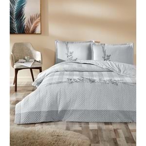 Özdilek Kapitoneli Çift Kişilik Dört Mevsim Nevresim Takımı Complete Set-Helecho Gri