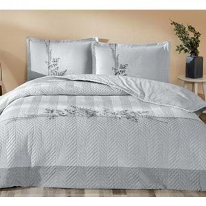 Özdilek Kapitoneli Çift Kişilik Dört Mevsim Nevresim Takımı Complete Set-Helecho Gri