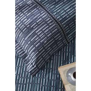 Özdilek Ranforce -Modra Mavi- Lastikli Çarşaflı Çift Kişilik Nevresim Takımı