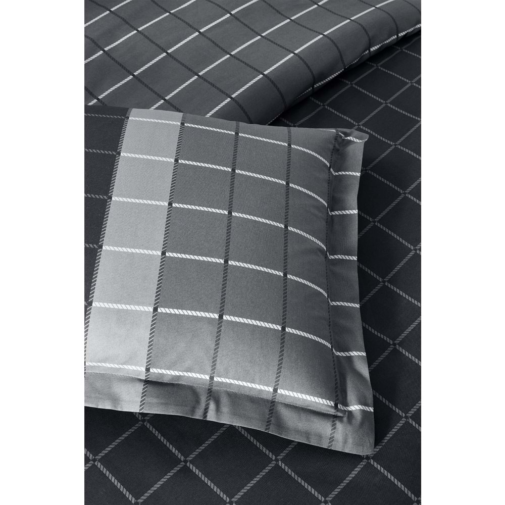 Özdilek Ranforce -Nera Siyah- Lastikli Çarşaflı Çift Kişilik Nevresim Takımı