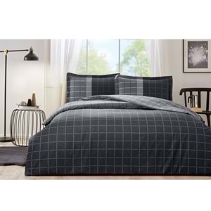 Özdilek Ranforce -Nera Siyah- Lastikli Çarşaflı Çift Kişilik Nevresim Takımı