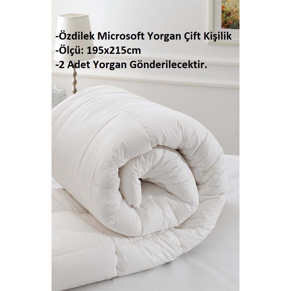 Özdilek 2 Adet Microsoft Mikrofiber Çift Kişilik Silikon Beyaz Yorgan (195x215)