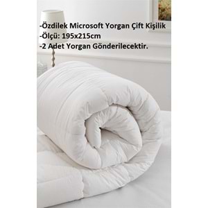 Özdilek 2 Adet Microsoft Mikrofiber Çift Kişilik Silikon Beyaz Yorgan (195x215)