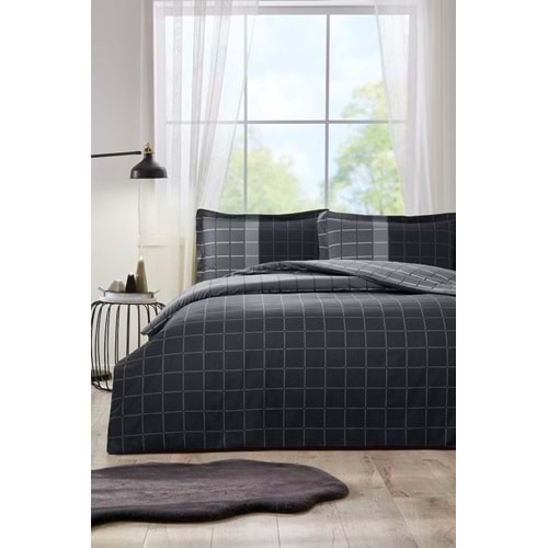 Özdilek Ranforce -Nera Siyah- Lastikli Çarşaflı Tek Kişilik Nevresim Takımı