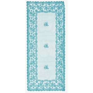 Narin Örme Runner 40x140 Sehpa Örtüsü Turkuaz Mavi