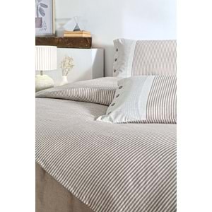 Özdilek Ranforce -Naturel Bej- Çift Kişilik Nevresim Takımı (4 Yastık Kılıflı)