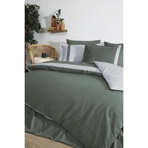 Özdilek Ranforce -Colour Stripe Haki- Çift Kişilik Nevresim Takımı