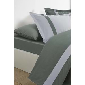 Özdilek Ranforce -Colour Stripe Haki- Çift Kişilik Nevresim Takımı