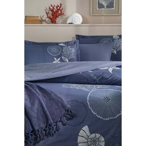 Özdilek Ranforce -Corallino Lacivert- Çift Kişilik Nevresim Takımı