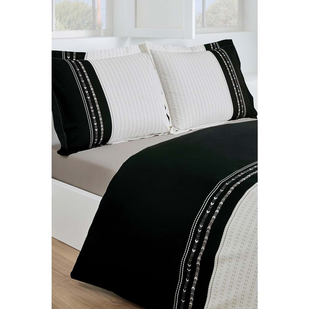 Özdilek Ranforce -Destaque Siyah- Çift Kişilik Nevresim Takımı