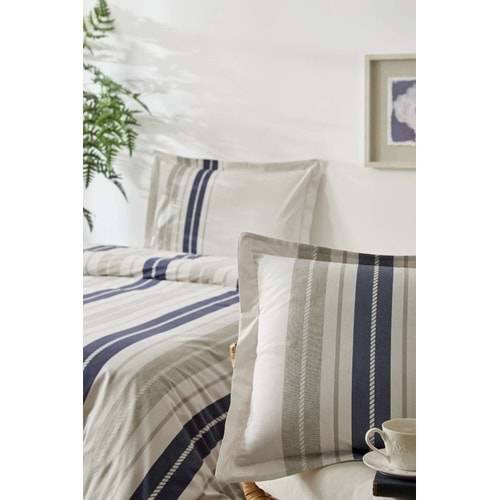 Özdilek Ranforce -Marin Line Bej- Tek Kişilik Nevresim Takımı