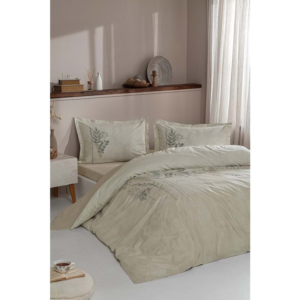 Özdilek Ranforce -Conium Krem- Tek Kişilik Nevresim Takımı