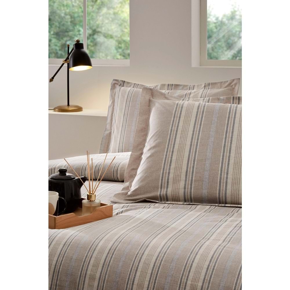 Özdilek Ranforce -Sandlinie Krem- Tek Kişilik Nevresim Takımı