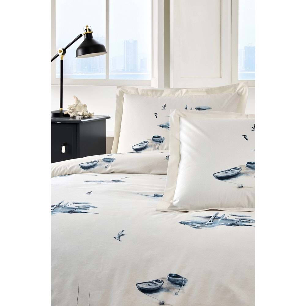 Özdilek Ranforce -Rowboat Mavi- Tek Kişilik Nevresim Takımı