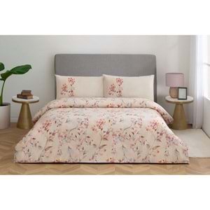 Özdilek Nev Serisi -Bej Geranium- Çift Kişilik Nevresim Takımı