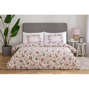 Özdilek Nev Serisi -Beyaz Fresa Rosa- Çift Kişilik Nevresim Takımı