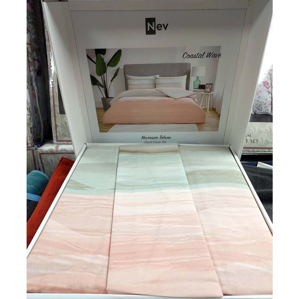 Özdilek Nev Serisi -Mavi Coastal Wave- Çift Kişilik Nevresim Takımı