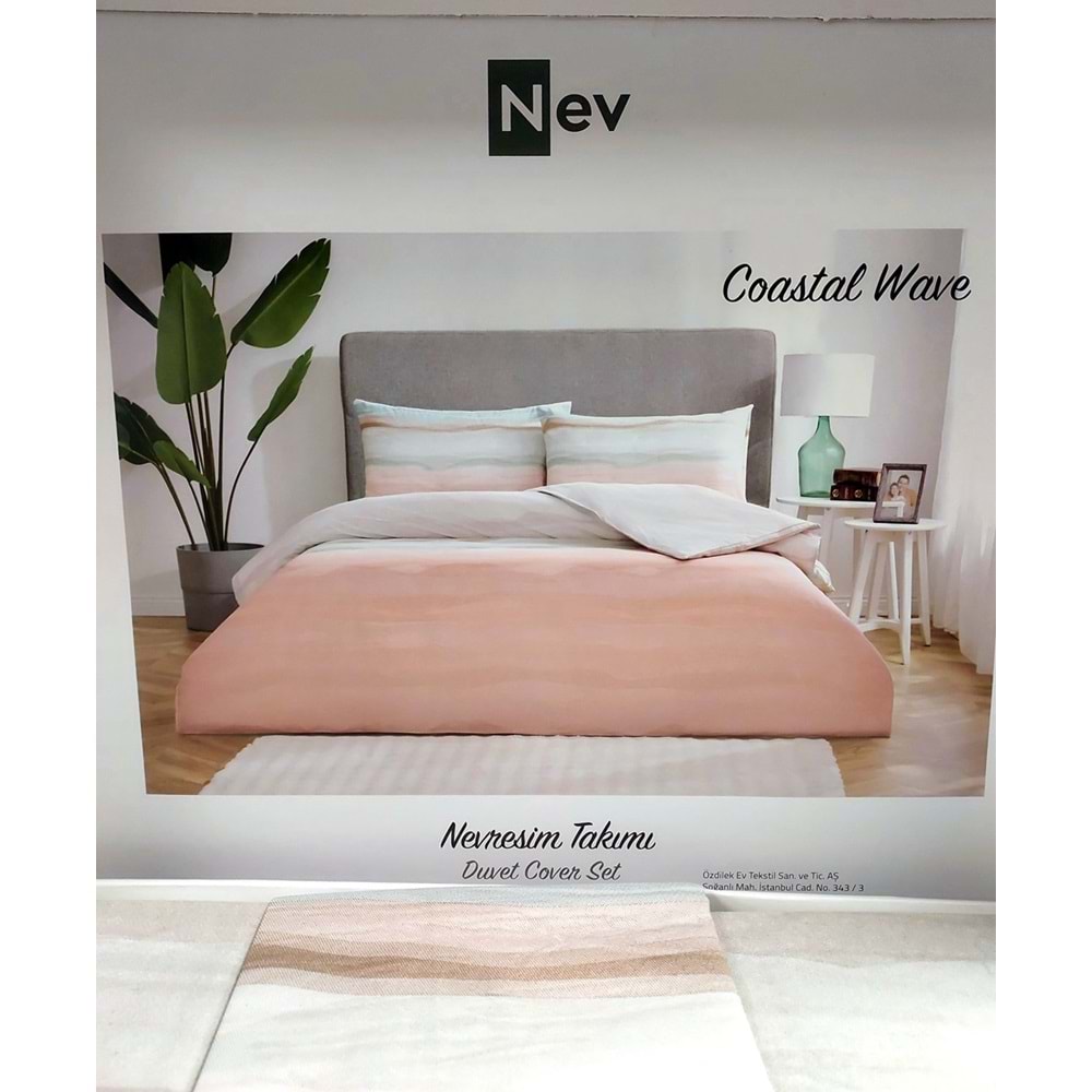 Özdilek Nev Serisi -Mavi Coastal Wave- Çift Kişilik Nevresim Takımı