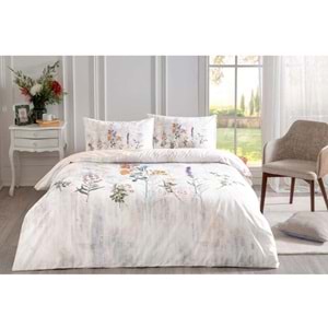 Özdilek Nev Serisi -Somon Floraison- Çift Kişilik Nevresim Takımı