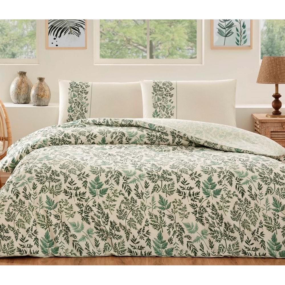 Özdilek Nev Serisi -Yeşil Kalendra- Tek Kişilik Nevresim Takımı