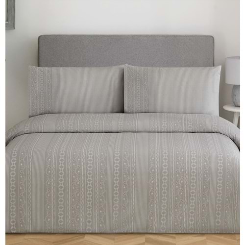 Özdilek Nev Serisi -Gri Lobelya- Tek Kişilik Nevresim Takımı