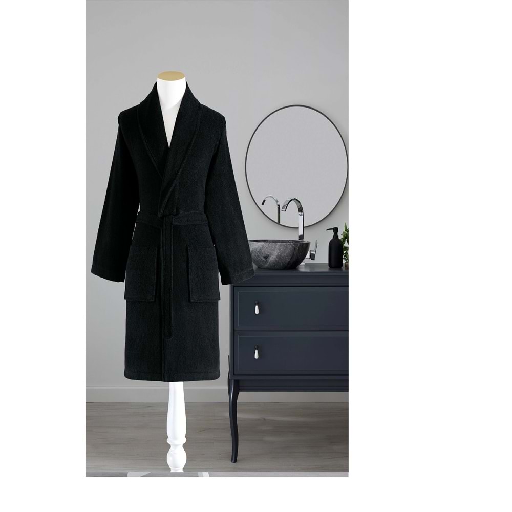 Özdilek Colored Tek Bornoz Şalyaka Avm siyah (XXL Beden)