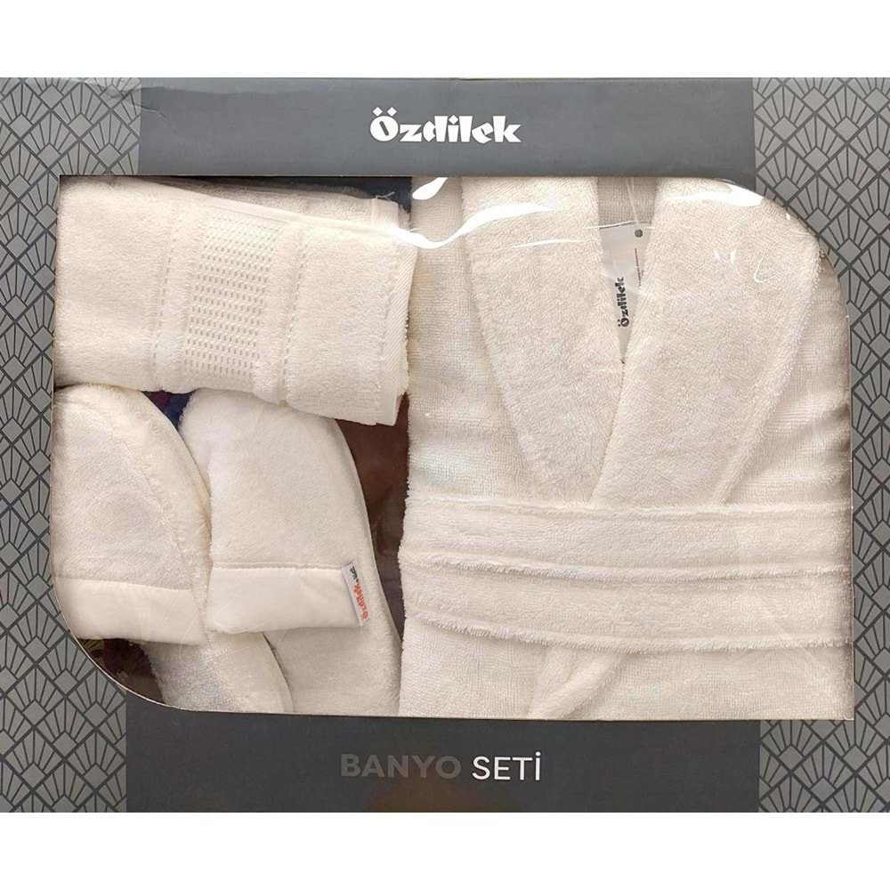 Özdilek Colourist Krem Kişisel Banyo Bornoz Seti (S-M Beden)