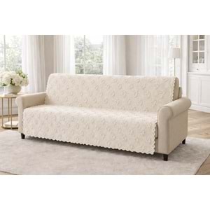 Desenli Sakallı Şönil Kaymaz Koltuk Örtüsü