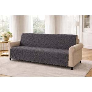 Desenli Sakallı Şönil Kaymaz Koltuk Örtüsü