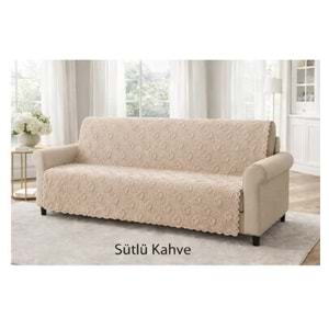 Desenli Sakallı Şönil Kaymaz Koltuk Örtüsü