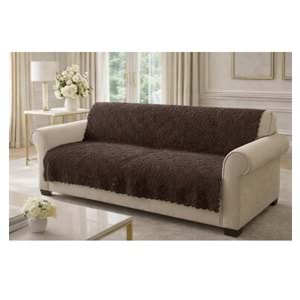 Desenli Sakallı Şönil Kaymaz Koltuk Örtüsü