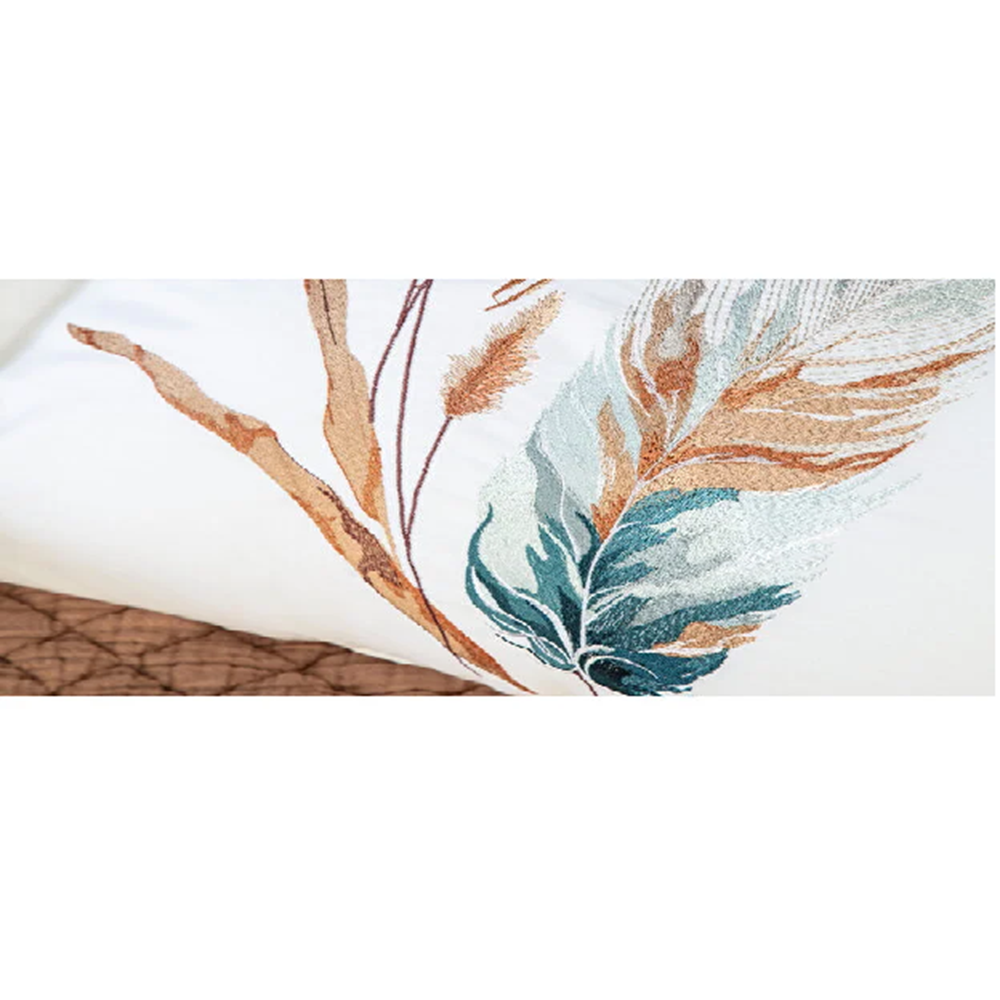 Dantela Bohem Nakışlı Pamuk Saten Çift Kişilik Nevresim Takı mı -Beyaz