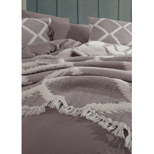 Dantela Garcia Çift Kişilik Yatak örtüsü+ Nevresim seti- bej