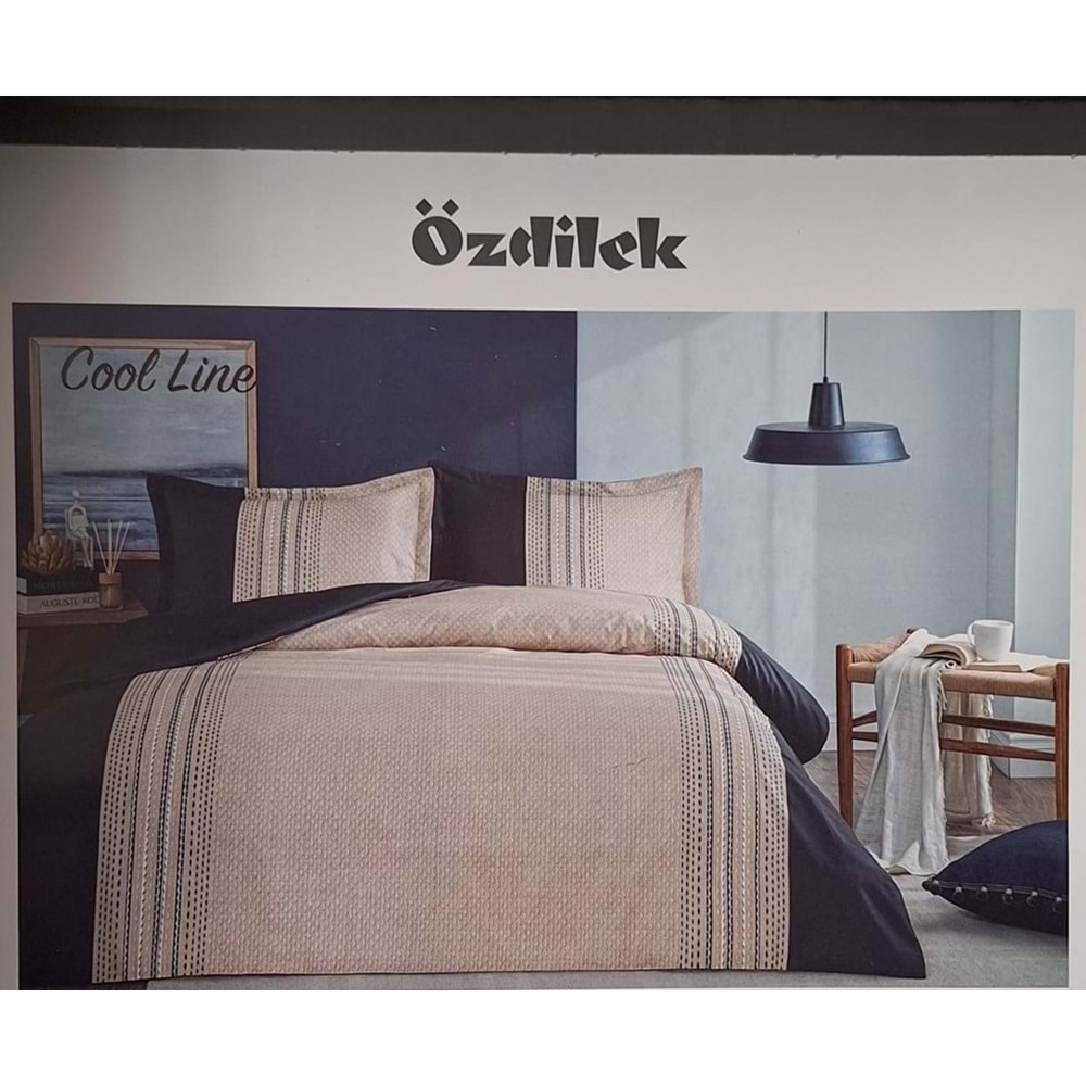 Özdilek Ranforce Fıtted Çift Kişilik Nevresim Takımı Cool Lıne Bej