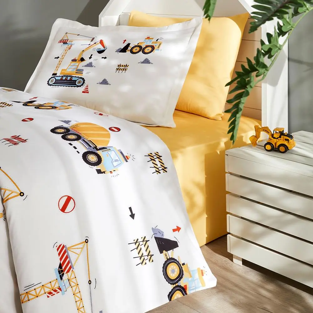 Özdilek Ranforce Fıtted Tek Kişilik Nevresim Takımı Sarı Buılder