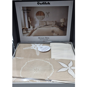 Özdilek Ranforce Çift Kişilik Nevresim Takımı Coralına bej