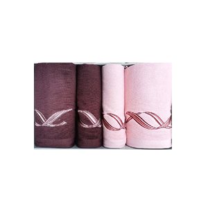 Özdilek 4 Parça Best Hamam Seti, Banyo Havlu Takımı Pink Wave Bordo Pembe