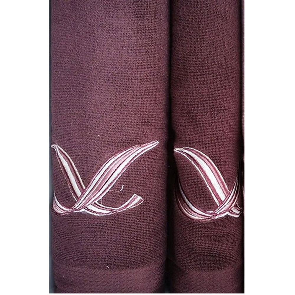 Özdilek 4 Parça Best Hamam Seti, Banyo Havlu Takımı Pink Wave Bordo Pembe