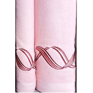 Özdilek 4 Parça Best Hamam Seti, Banyo Havlu Takımı Pink Wave Bordo Pembe