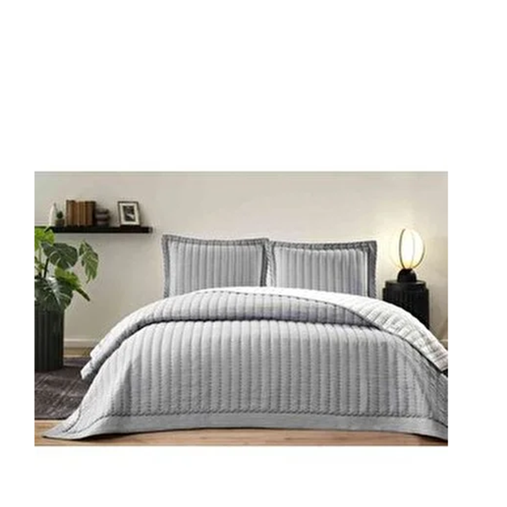 Özdilek Tek Kişilik Nakışlı Yatak Örtüsü 180*250 Line gri